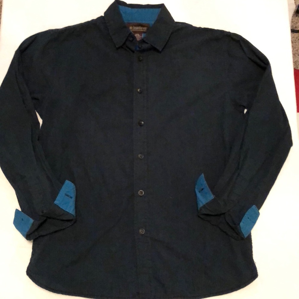 No Boundaries Button Down Casual StripeDress Shirt